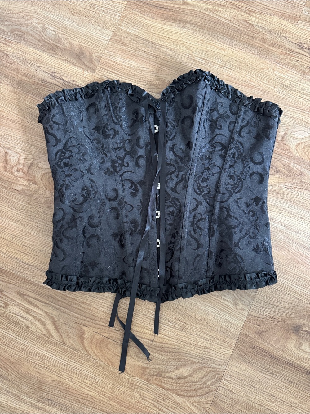 Amazon Black Lace-Pattern Strapless Corset Bandeau